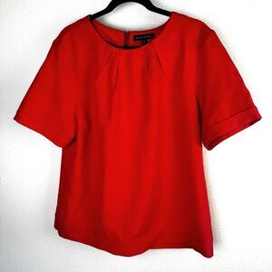 Banana Republic Women's Orange Medium Weight Darted Neck Blouse Shirt